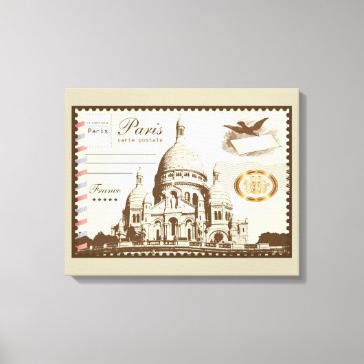 Paris Frankreich Postkarte Leinwanddruck (Vorderseite)