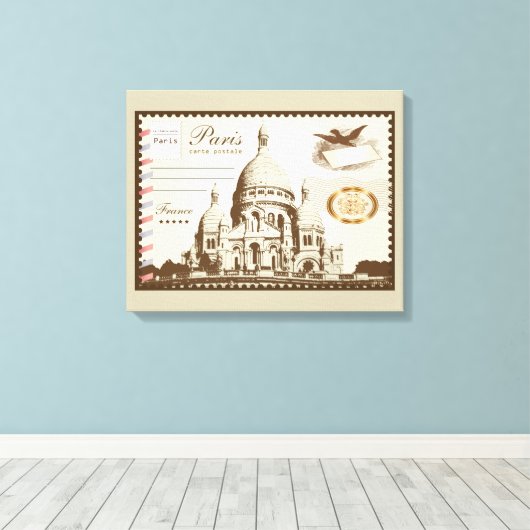 Paris Frankreich Postkarte Leinwanddruck (Insitu (Holzboden))