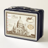Paris Frankreich Postkarte Metall Brotdose (Rückseite)