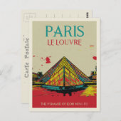 Paris-Frankreich-Pyramide des Louvre Postkarte (Vorne/Hinten)