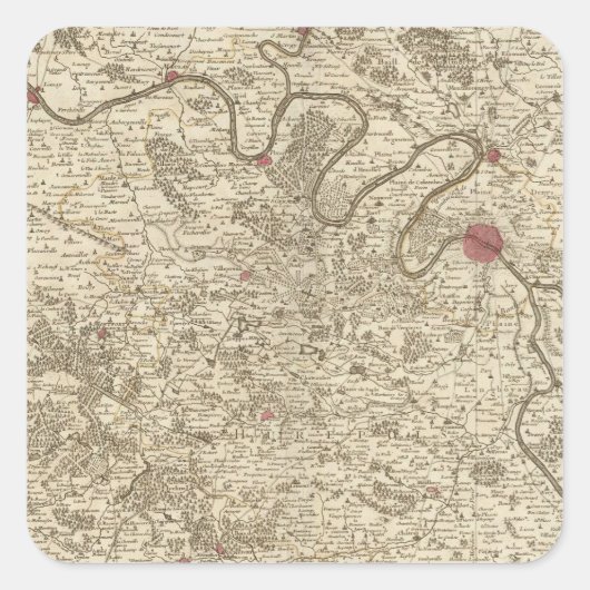 Paris Frankreich Quadratischer Aufkleber (Vorderseite)