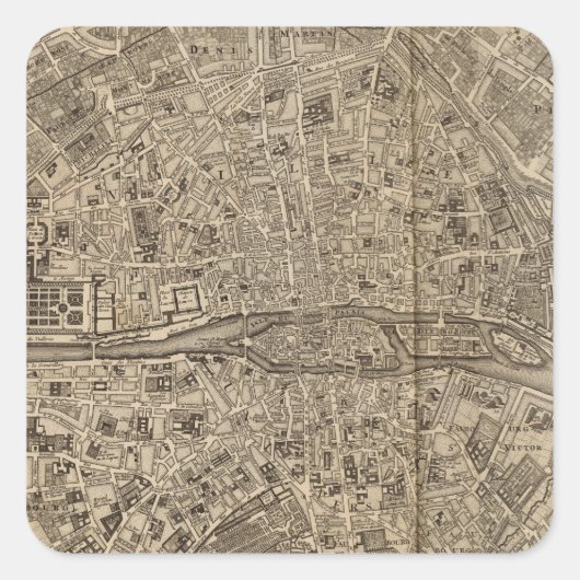 Paris Frankreich Quadratischer Aufkleber (Vorderseite)