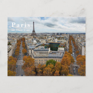 Paris Frankreich Reise Eiffelturm Goldener Herbst Feiertagspostkarte