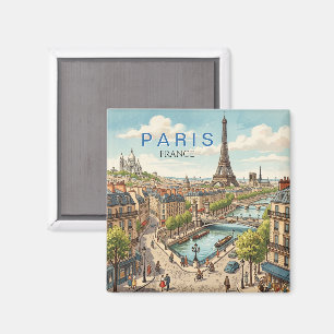 Paris Frankreich Reise Kunst Vintage Magnet