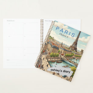 Paris Frankreich Reise Kunst Vintage Personalisi Planer
