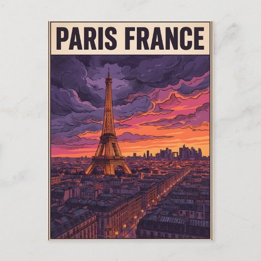 Paris Frankreich Reise Postkarte (Vorderseite)
