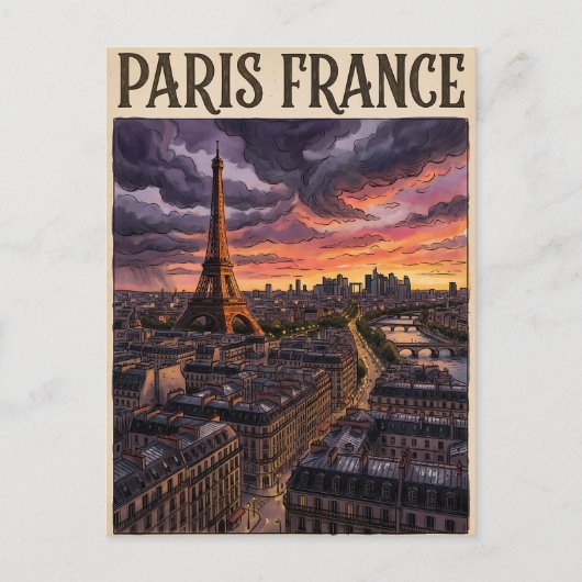 Paris Frankreich Reise  Postkarte (Vorderseite)