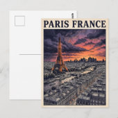 Paris Frankreich Reise Postkarte (Vorne/Hinten)