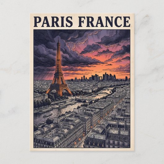 Paris Frankreich Reise Postkarte (Vorderseite)