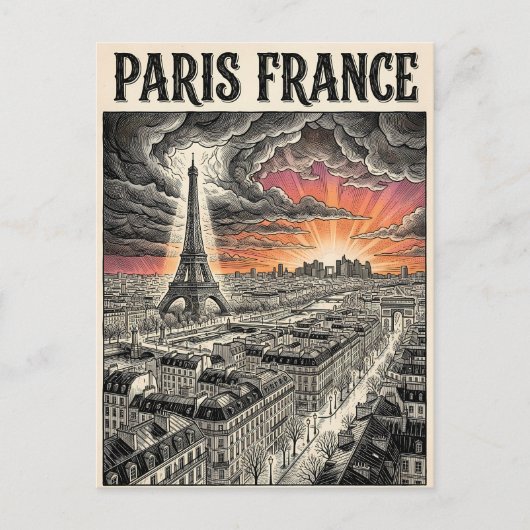 Paris Frankreich Reise Postkarte (Vorderseite)