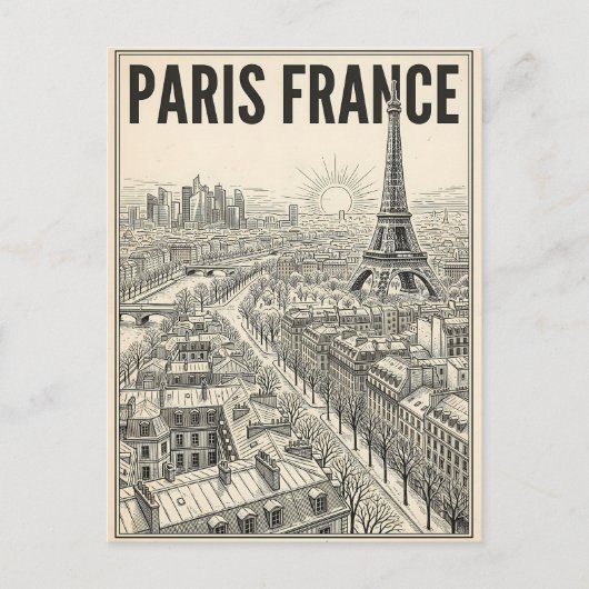 Paris Frankreich Reise  Postkarte (Vorderseite)