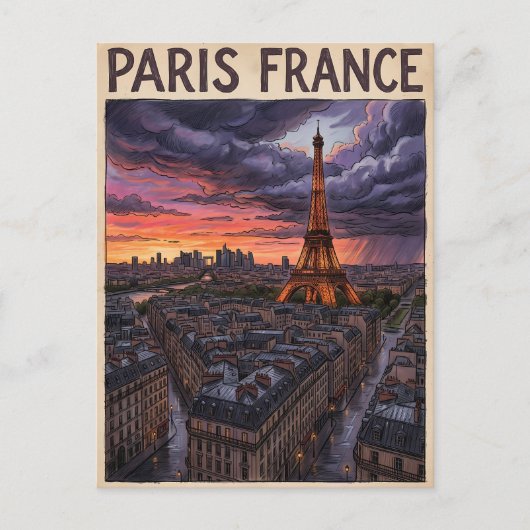 Paris Frankreich Reise Postkarte (Vorderseite)