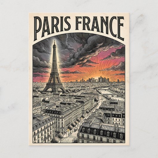 Paris Frankreich Reise Postkarte (Vorderseite)
