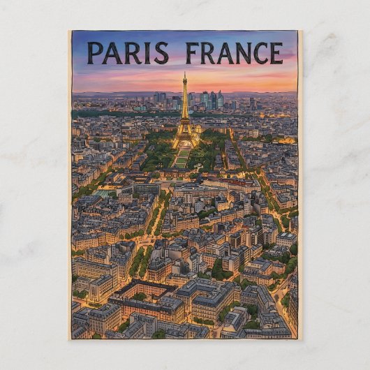 Paris Frankreich Reise Postkarte (Vorderseite)