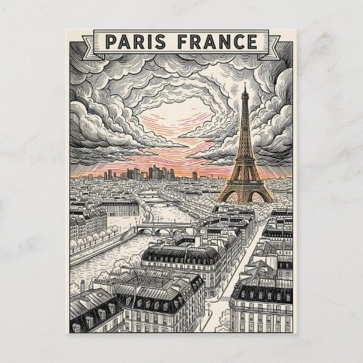 Paris Frankreich Reise Postkarte (Vorderseite)