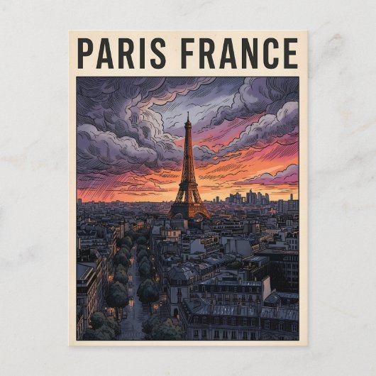Paris Frankreich Reise Postkarte (Vorderseite)