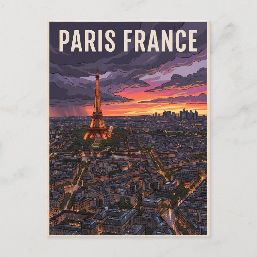Paris Frankreich Reise Postkarte (Vorderseite)