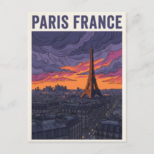 Paris Frankreich Reise Postkarte (Vorderseite)