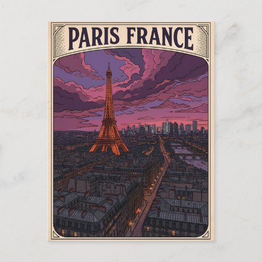Paris Frankreich Reise Postkarte (Vorderseite)