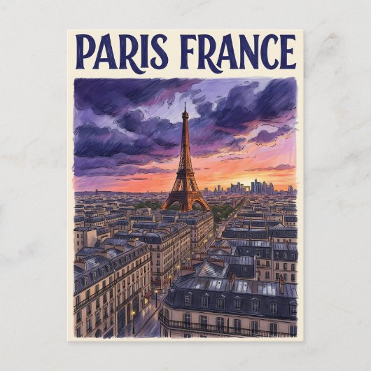 Paris Frankreich Reise Postkarte (Vorderseite)