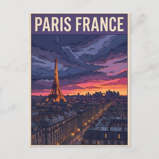 Paris Frankreich Reise Postkarte (Vorderseite)