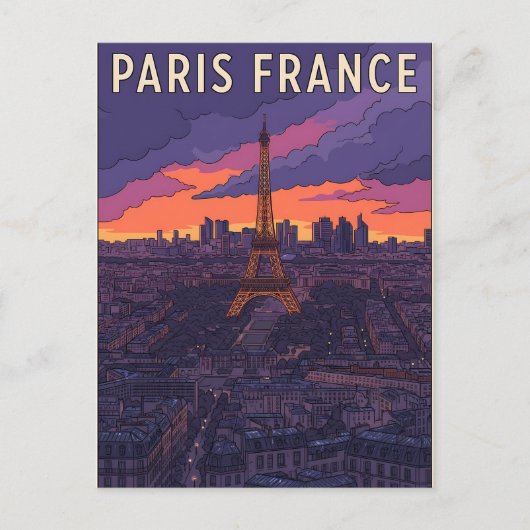 Paris Frankreich Reise Postkarte (Vorderseite)
