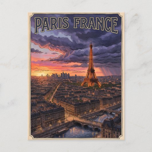 Paris Frankreich Reise Postkarte (Vorderseite)
