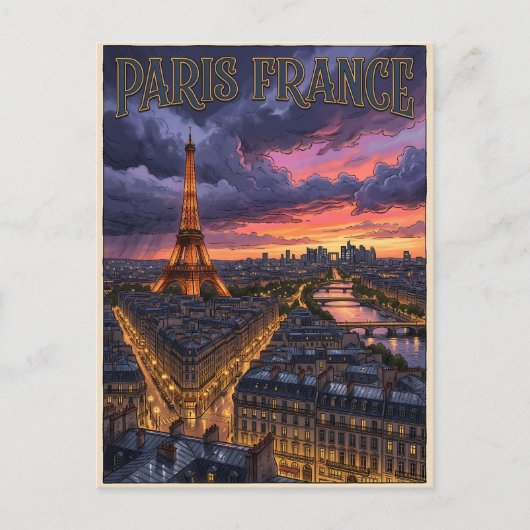 Paris Frankreich Reise Postkarte (Vorderseite)