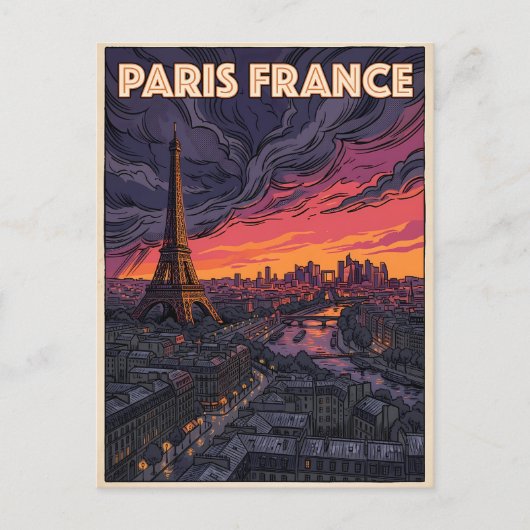Paris Frankreich Reise Postkarte (Vorderseite)