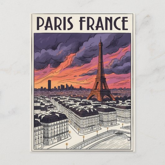Paris Frankreich Reise  Postkarte (Vorderseite)