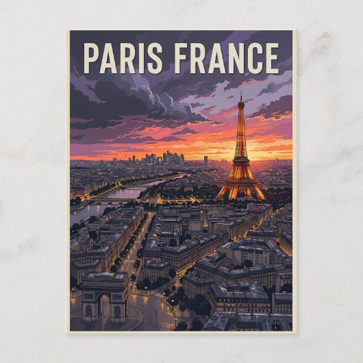 Paris Frankreich Reise Postkarte (Vorderseite)