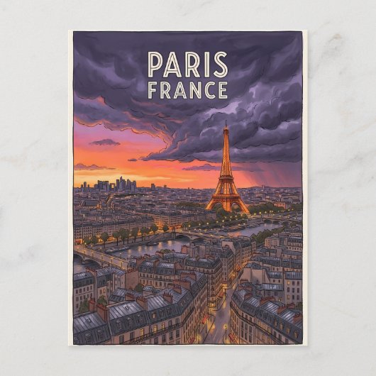 Paris Frankreich Reise Postkarte (Vorderseite)
