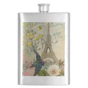 Paris Frankreich Reise Vintage Antike Kunstmalerei Flachmann