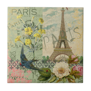 Paris Frankreich Reise Vintage Antike Kunstmalerei Fliese