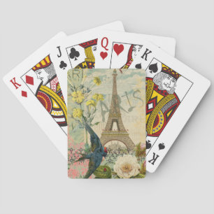 Paris Frankreich Reise Vintage Antike Kunstmalerei Spielkarten
