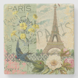 Paris Frankreich Reise Vintage Antike Kunstmalerei Steinuntersetzer