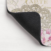 Paris Frankreich Reisedesign mit Eiffel Pink Roses Mousepad (Ecke)