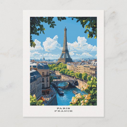 Paris Frankreich Reisekarte Postkarte (Vorderseite)
