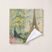 Paris Frankreich Reisen Vintag antike Malerei Badhandtuch Set (Waschlappen)