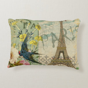 Paris Frankreich Reisen Vintag antike Malerei Dekokissen
