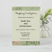 Paris Frankreich Reisen Vintag antike Malerei Einladung (Stehend Vorderseite)