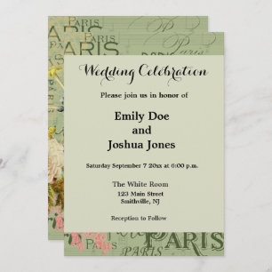 Paris Frankreich Reisen Vintag antike Malerei Einladung