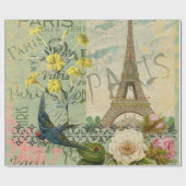 Paris Frankreich Reisen Vintag antike Malerei Geschenkpapier (Flach)