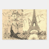 Paris Frankreich Reisen Vintag antike Malerei Geschenkpapier Set (Vorderseite 2)