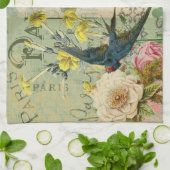 Paris Frankreich Reisen Vintag antike Malerei Geschirrtuch (Gefaltet)