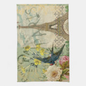 Paris Frankreich Reisen Vintag antike Malerei Geschirrtuch (Vertikal)