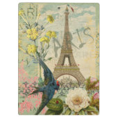 Paris Frankreich Reisen Vintag antike Malerei Klemmbrett (Rückseite)