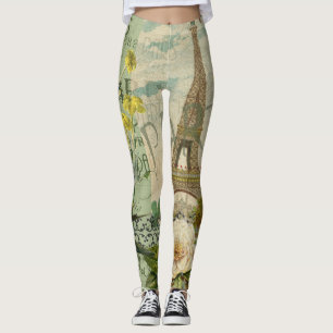 Paris Frankreich Reisen Vintag antike Malerei Leggings