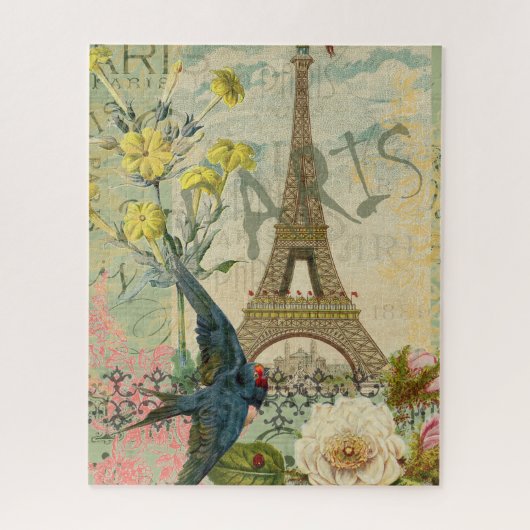 Paris Frankreich Reisen Vintag antike Malerei Puzzle (Vertikal)