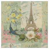 Paris Frankreich Reisen Vintag antike Malerei Stoff (Nahaufnahme)